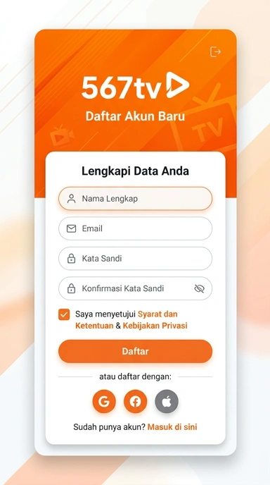 Daftar dan Registrasi Akun 567tv untuk Android