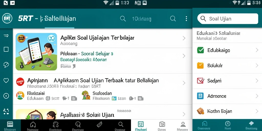 Tampilan antarmuka 5RT yang intuitif untuk belajar soal ujian.
