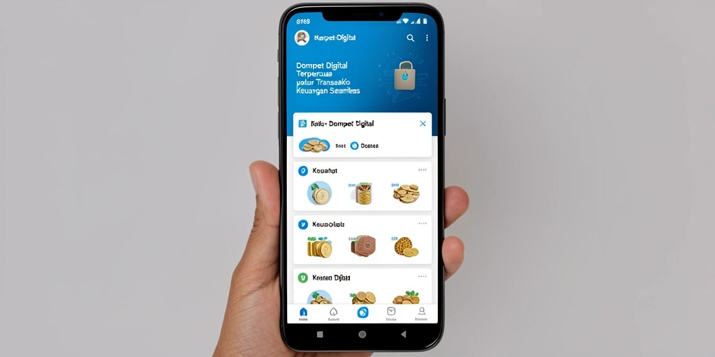 Antarmuka aplikasi Dompet Digital 8768 yang modern dan mudah digunakan.