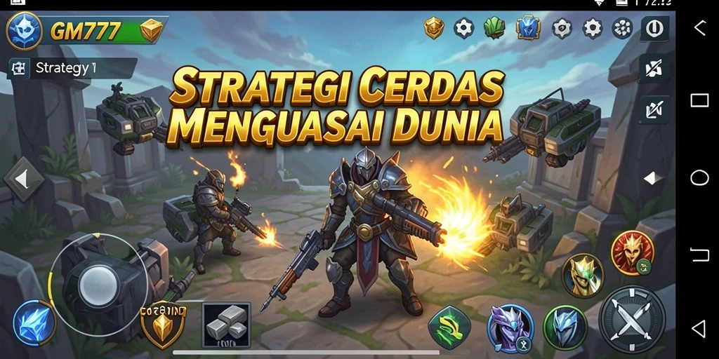 Tampilan antarmuka intuitif GM777 untuk permainan strategi.