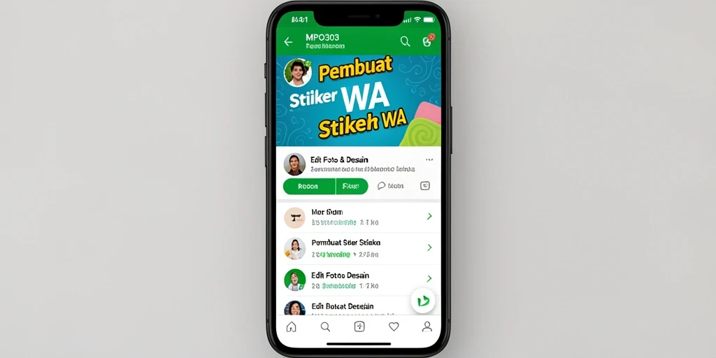 Antarmuka MPO303 untuk pembuatan stiker WA yang menarik dan mudah digunakan.