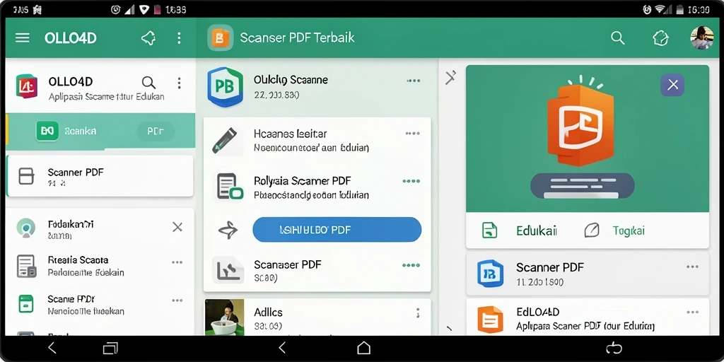 Antarmuka OLLO4D saat memindai dokumen PDF dengan fungsi yang jelas.