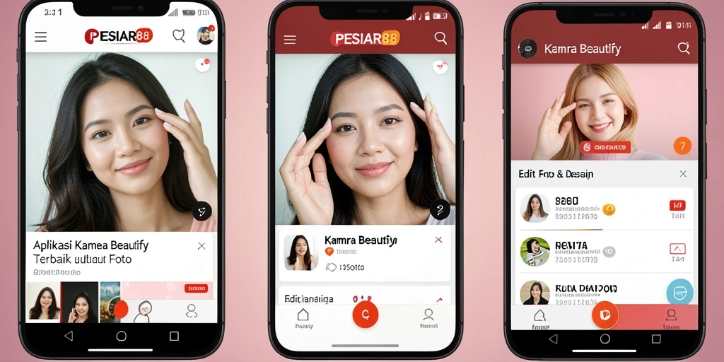Screenshot utama PESIAR88 menampilkan antarmuka editing yang intuitif dan berwarna.